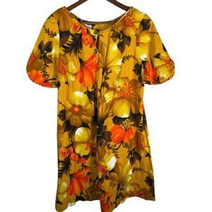Vintage 1960s Sears Hawaiian Fashions Floral Dress Aloha Mod Style Size Small